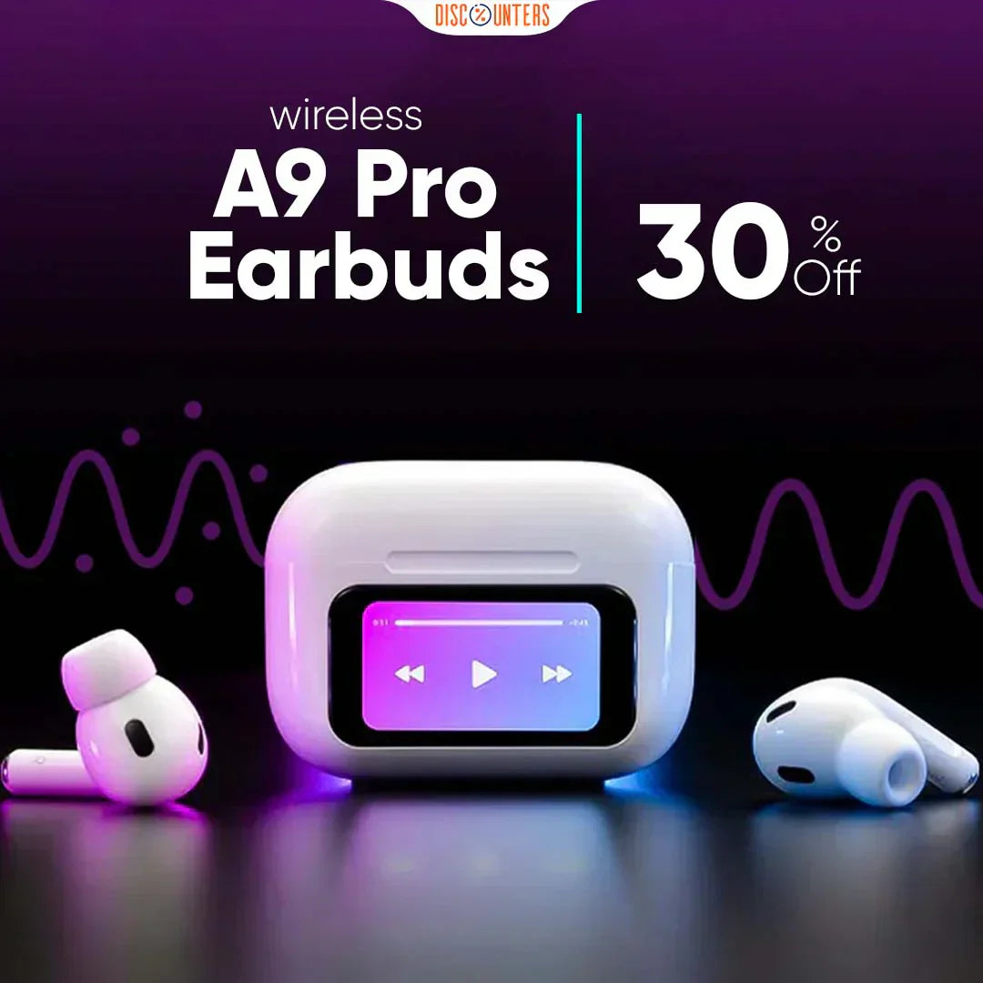 A9 Pro Earbuds Anc/enc Dauble Dark Touch Screen Display Noise Reduction Wireless Earbuds